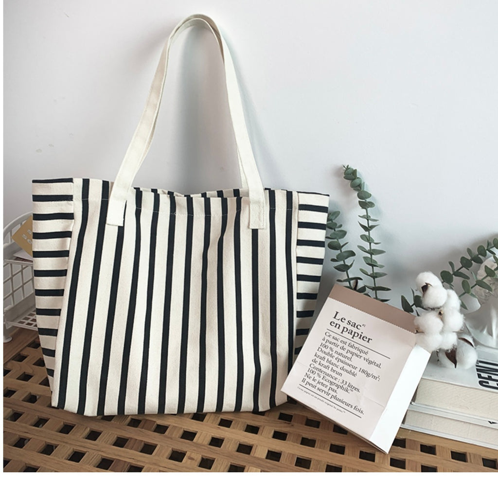 Bolso de Mano con Raya Estilo Casual